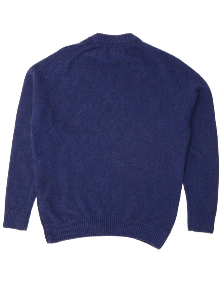 Męski sweter z okrągłym dekoltem Barbour XL, niebieska wełna