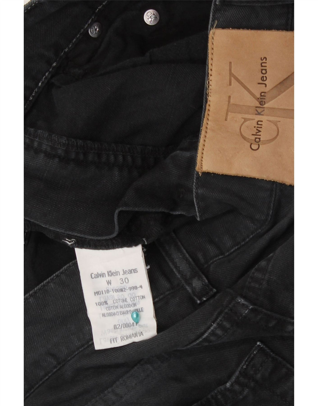 Męskie proste dżinsy Calvin Klein W30 L33 Czarne bawełniane