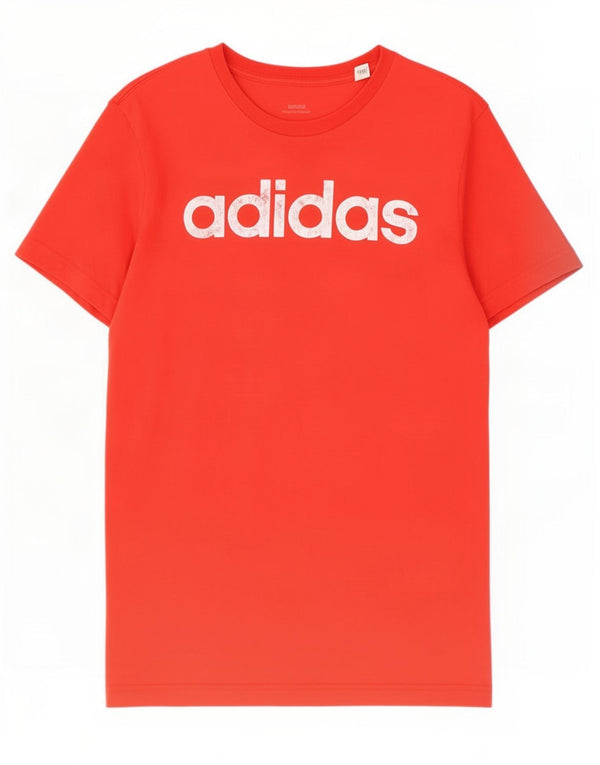 Męska koszulka z grafiką Adidas, mała, czerwona, bawełniana
