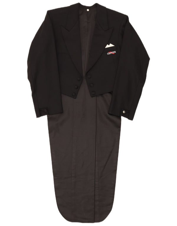 Ermenegildo Zegna Męski frak 2-częściowy garnitur UK 40 Large W36 L30 Czarna wełna