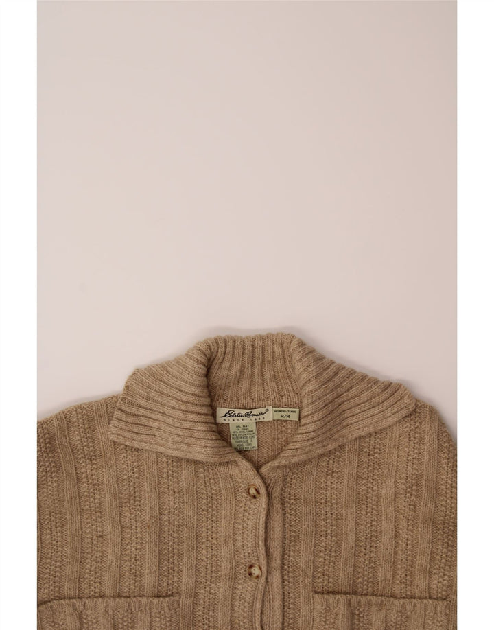 EDDIE BAUER Womens Oversized Polo Neck Jumper Sweater UK 14 Medium Beige Vintage Eddie Bauer and Second-Hand Eddie Bauer from Messina Hembry 