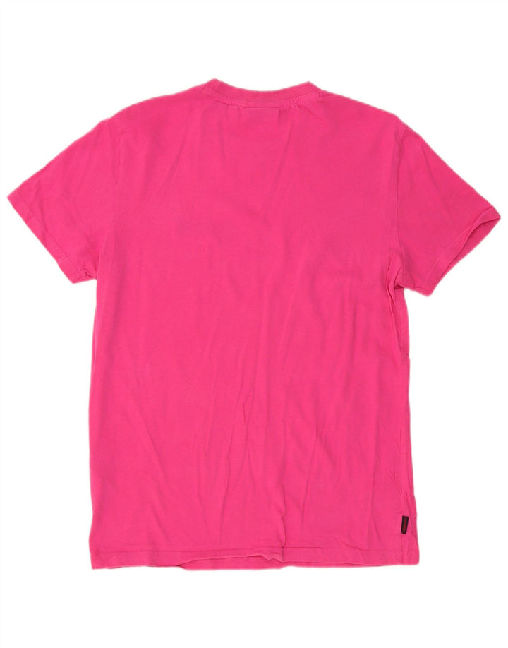 Męski T-shirt Superdry, duży, różowy, bawełniany