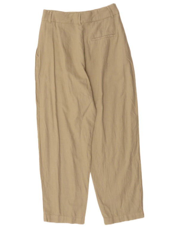 Damskie spodnie typu casual z wysokim stanem, z wysokim stanem, średnie W28 L27 Khaki