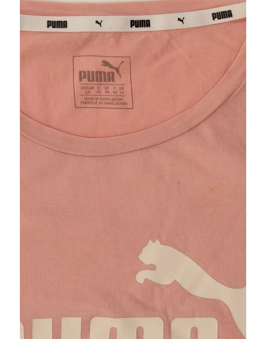 PUMA Womens Graphic T-Shirt Top UK 14 Medium Pink Vintage Puma and Second-Hand Puma from Messina Hembry 