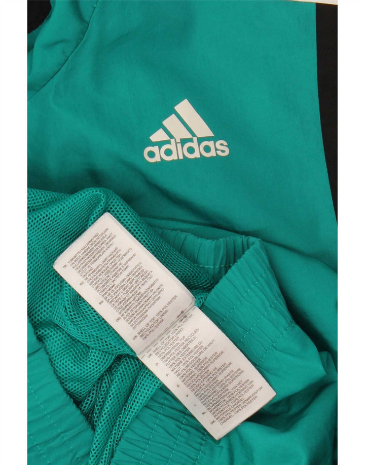 Adidas Męska kurtka dresowa Climalite z dużym turkusowym blokiem kolorów
