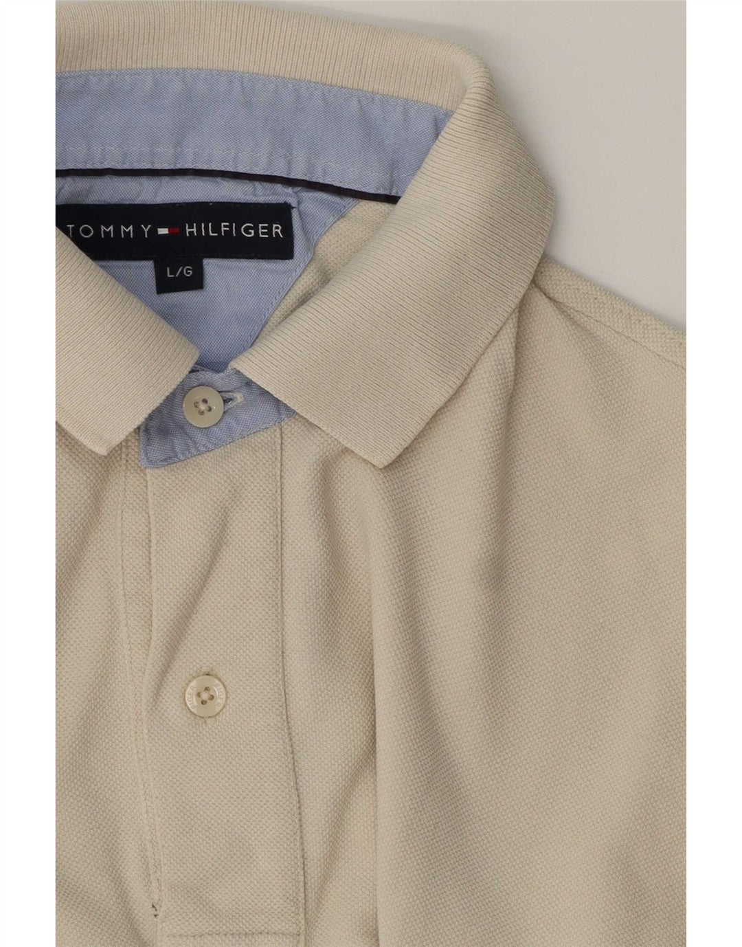 Męska koszulka polo Tommy Hilfiger, duża, beżowa