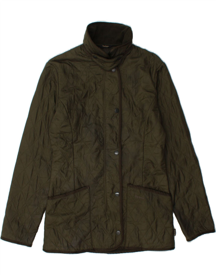 BARBOUR Womens Quilted Jacket UK 8 Small Khaki Polyamide Vintage Barbour and Second-Hand Barbour from Messina Hembry 