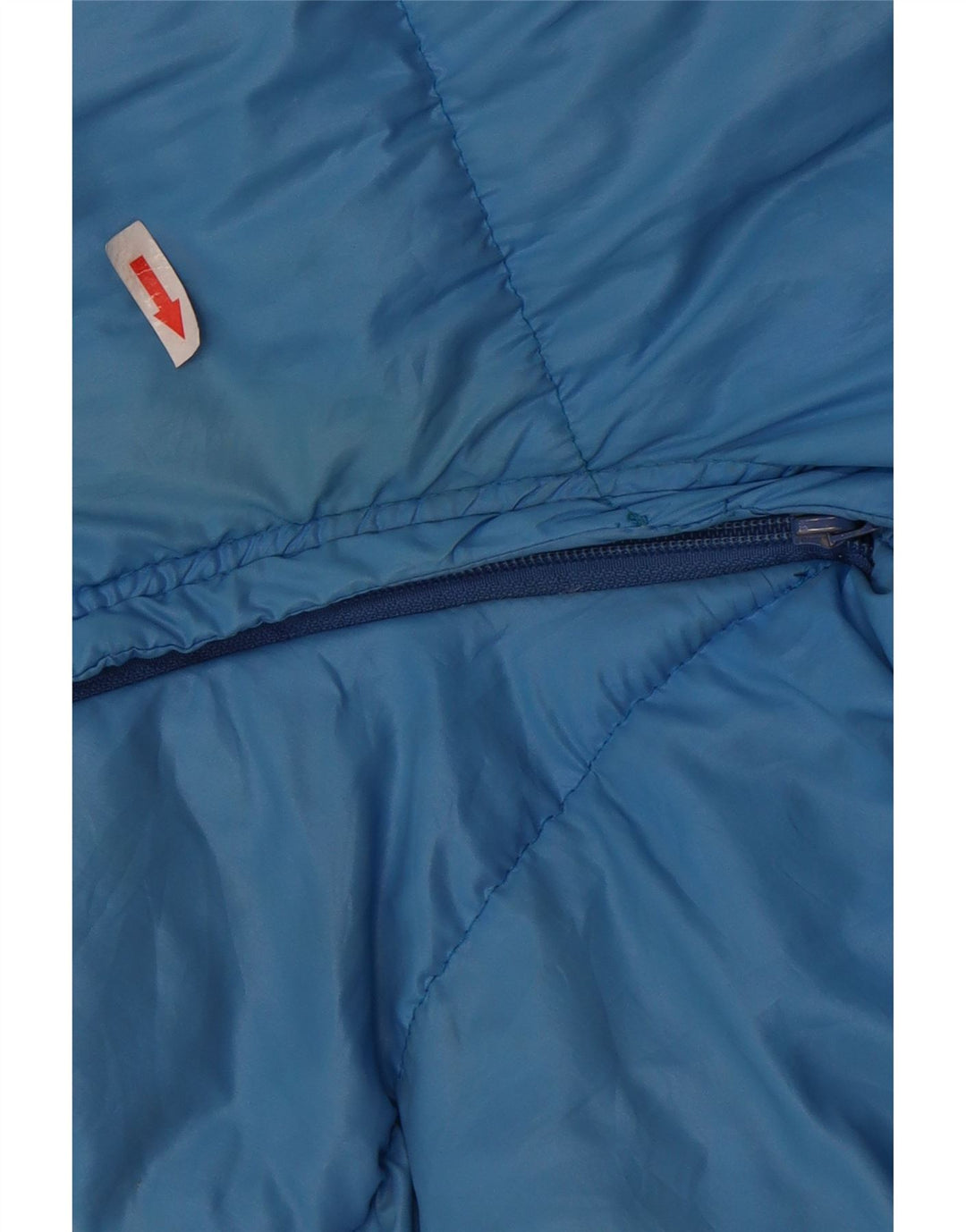 Męska wyściełana kurtka z kapturem w stylu vintage IT 52 XL Niebieski poliamid w blokach kolorów