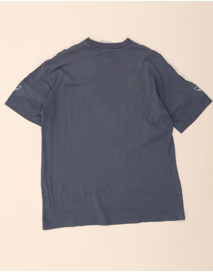Adidas Męski T-shirt Top Duży Niebieski Bawełniany