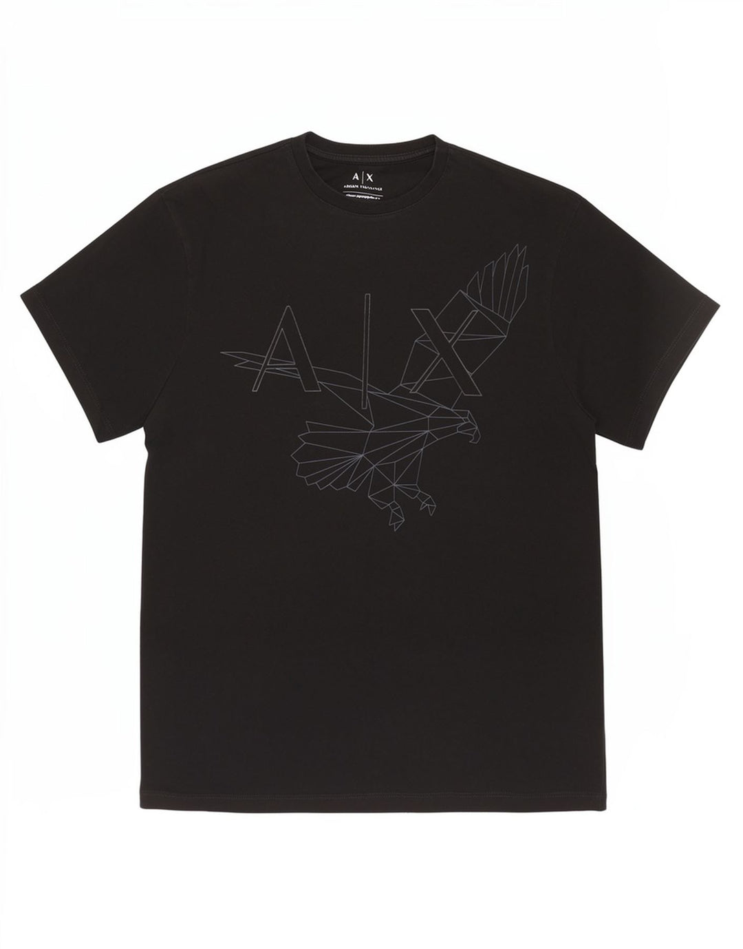 Męska koszulka Armani Exchange o regularnym wzorze graficznym, mała, czarna, geometryczna