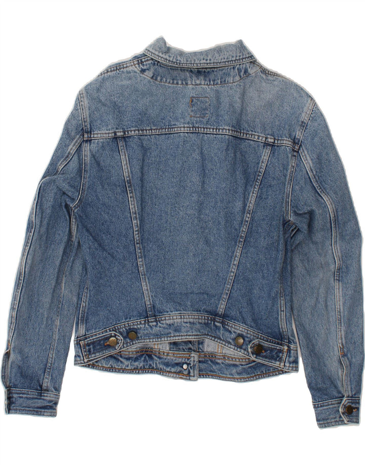 STEFANEL Womens Crop Denim Jacket UK 12 Medium Blue Vintage Stefanel and Second-Hand Stefanel from Messina Hembry 