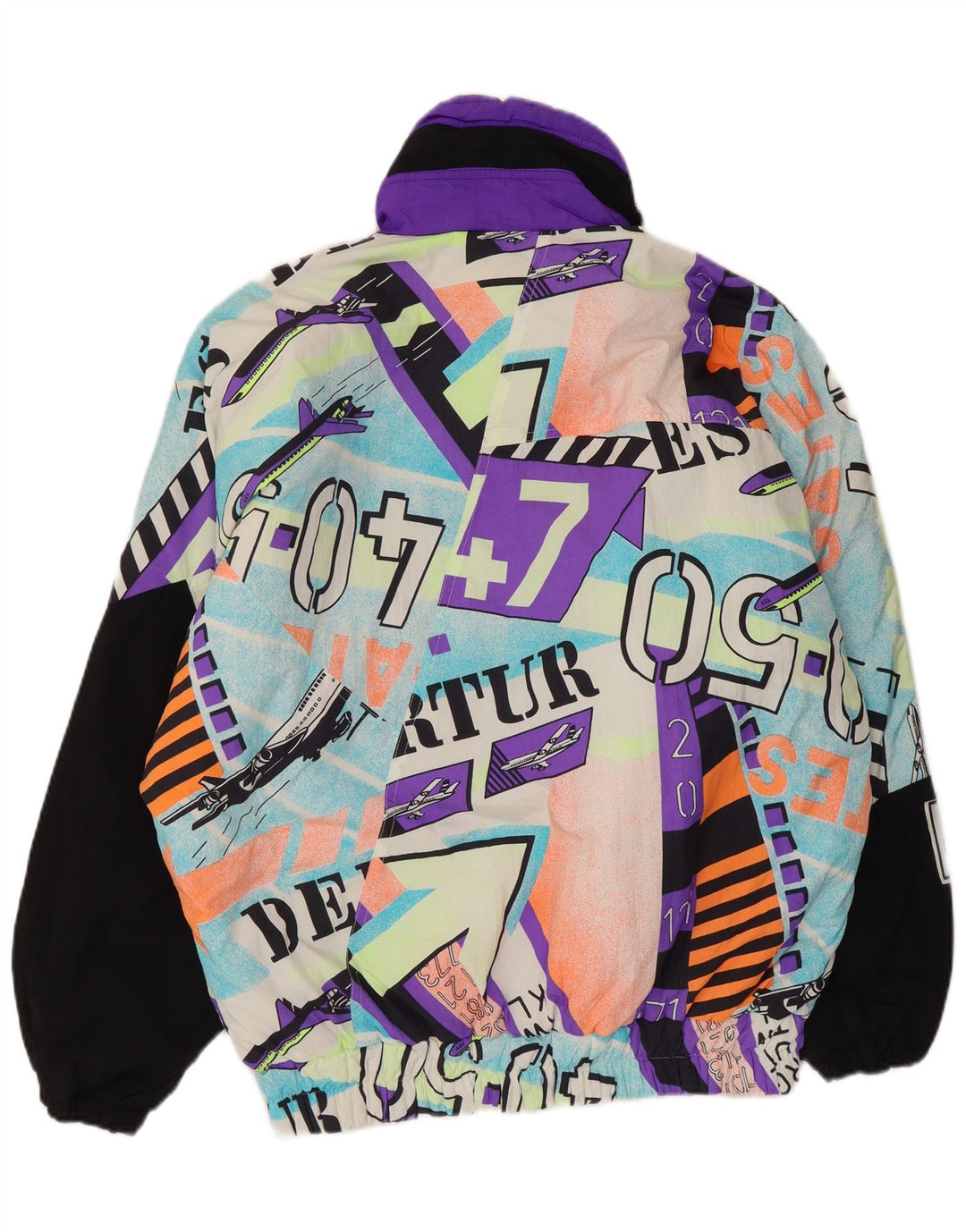 Męska kurtka narciarska z kapturem w stylu vintage, UK 40, duża, wielobarwna, z poliamidu