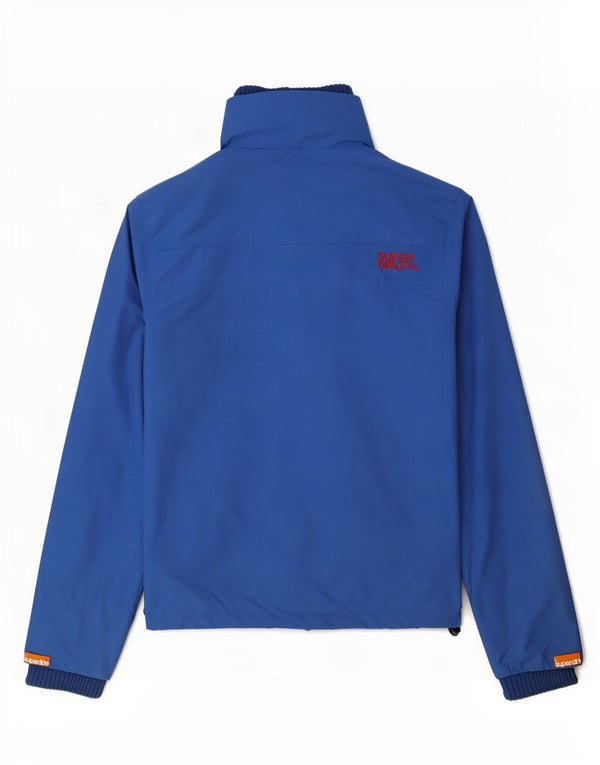 Damska kurtka przeciwdeszczowa Superdry Graphic UK 14 Średni niebieski nylon