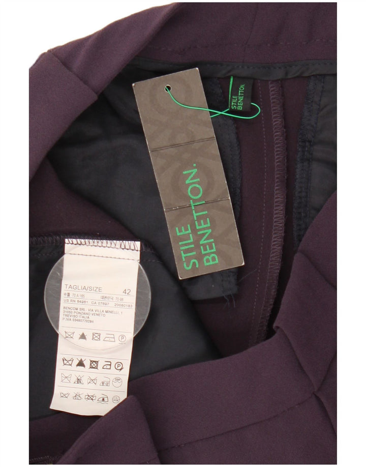 Spodnie damskie Benetton Slim Chino IT 42 Medium W30 L28 Fioletowy poliester
