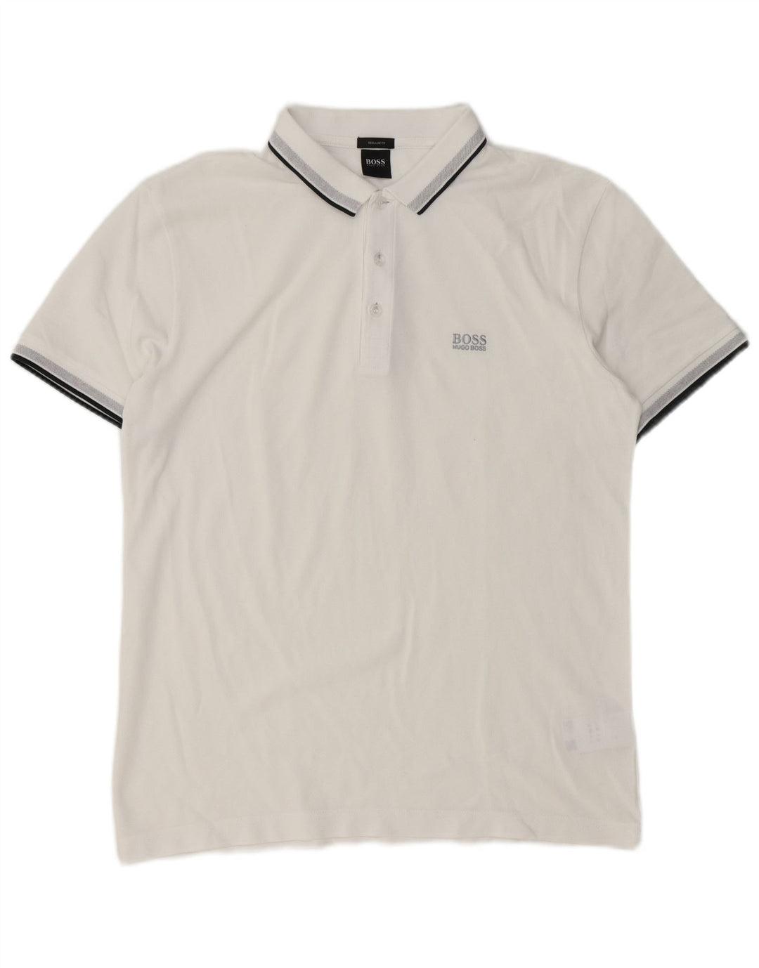 Męska koszulka polo Hugo Boss o regularnym kroju, duża, biała, bawełniana