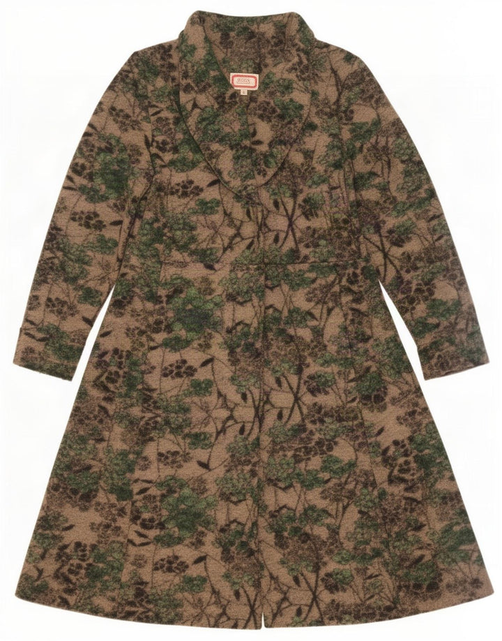 Damski płaszcz oversize Avoca, rozmiar 3 XS, beżowy, wełniany w kwiaty
