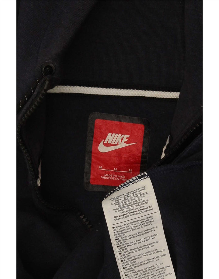 Męski sweter z kapturem i zamkiem Nike, średni granatowy, bawełniany