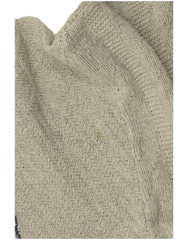 Męski sweter VINTAGE z dekoltem w kształcie litery V, duże, szare paski