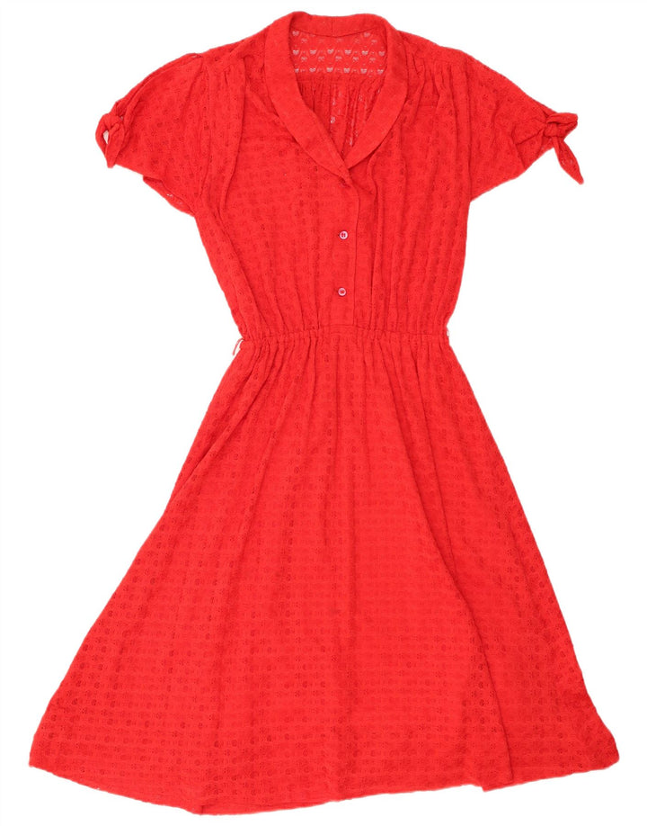 Vintage damska sukienka o linii A UK 8 Small Red