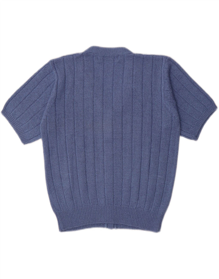 COMPLIMENTS Womens Short Sleeve Cardigan Sweater UK 10/12 Small Blue Vintage Compliments and Second-Hand Compliments from Messina Hembry 