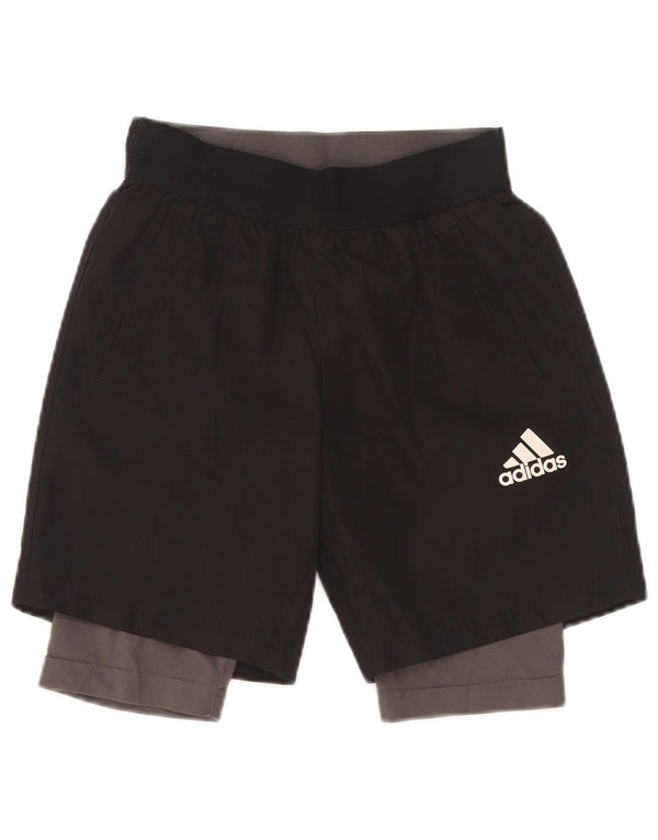 Chłopięce spodenki sportowe Adidas Climalite 9-10 lat, małe, czarne, poliestrowe