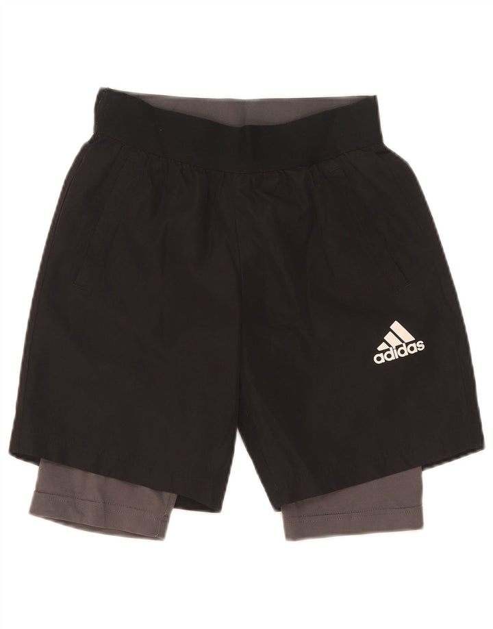 Chłopięce spodenki sportowe Adidas Climalite 9-10 lat, małe, czarne, poliestrowe