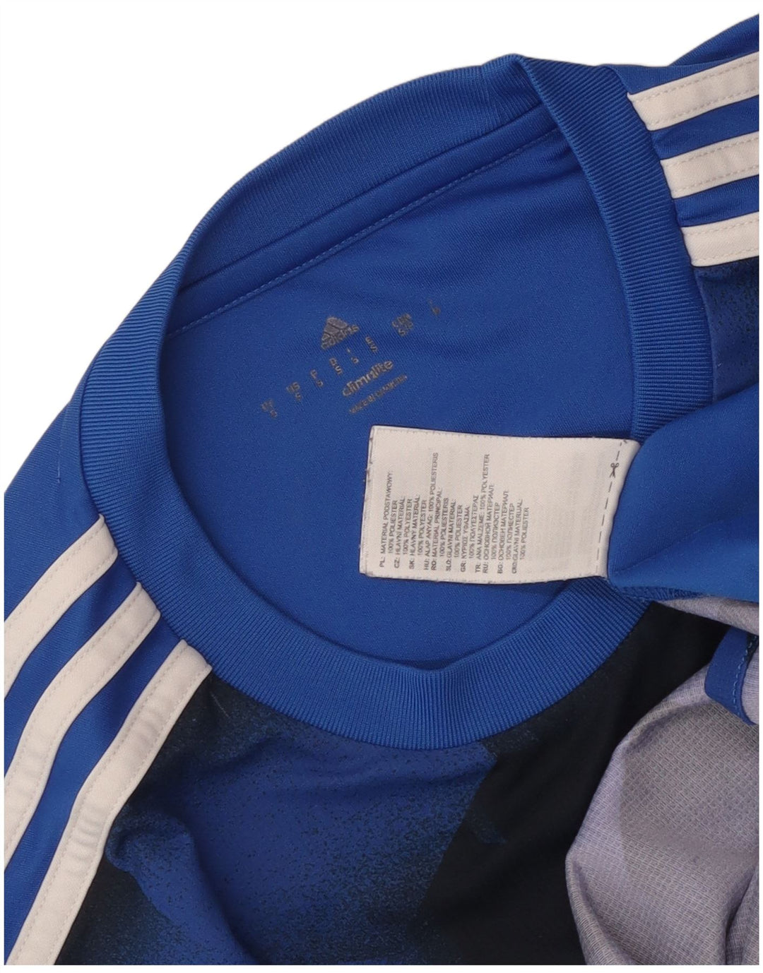 Adidas Męska koszulka z grafiką Climalite Top Mały niebieski geometryczny poliester