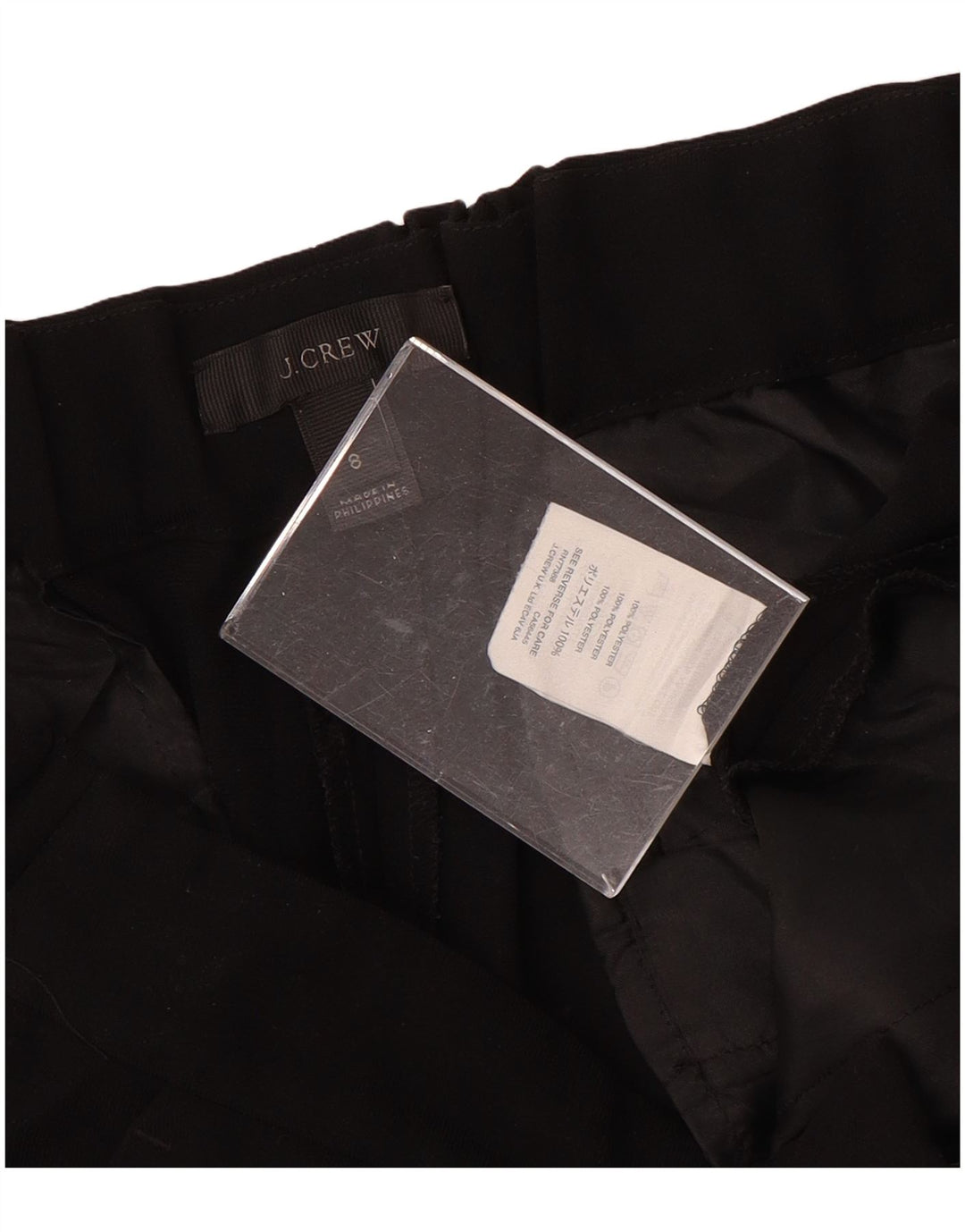 Damskie zwężane spodnie chino J. CREW US 8 Medium W32 L26 Czarny poliester