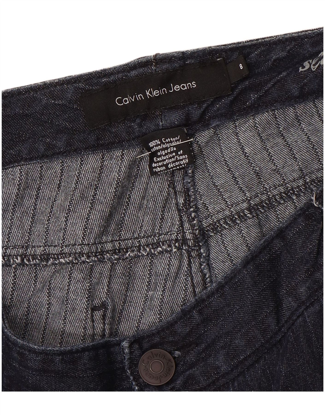 Damskie spodnie Chino Calvin Klein Bootcut US 8 Medium W32 L32 Granatowe