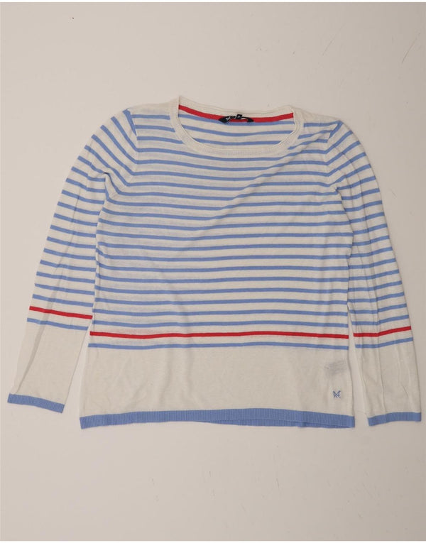 Crew Clothing Damski sweter z dekoltem w łódkę UK 16, duże niebieskie paski
