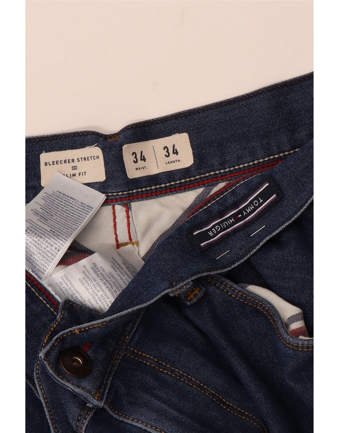 Męskie dżinsy Tommy Hilfiger Bleecker Slim W34 L34 Niebieska bawełna