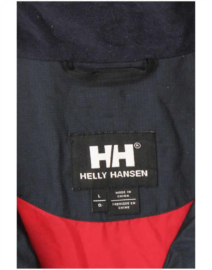 Męska kurtka przeciwdeszczowa Helly Hansen UK 40, duża, nylonowa w kolorze granatowym
