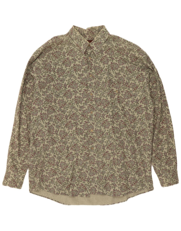 Koszula męska Vintage XL, zielona, bawełniana paisley
