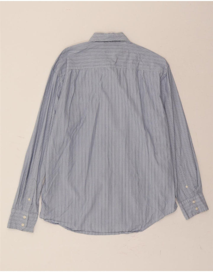 IZOD Mens Shirt Large Blue Pinstripe Cotton Vintage Izod and Second-Hand Izod from Messina Hembry 