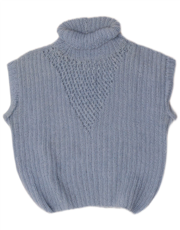Tank top damski w stylu vintage, kamizelka UK 10, mały niebieski