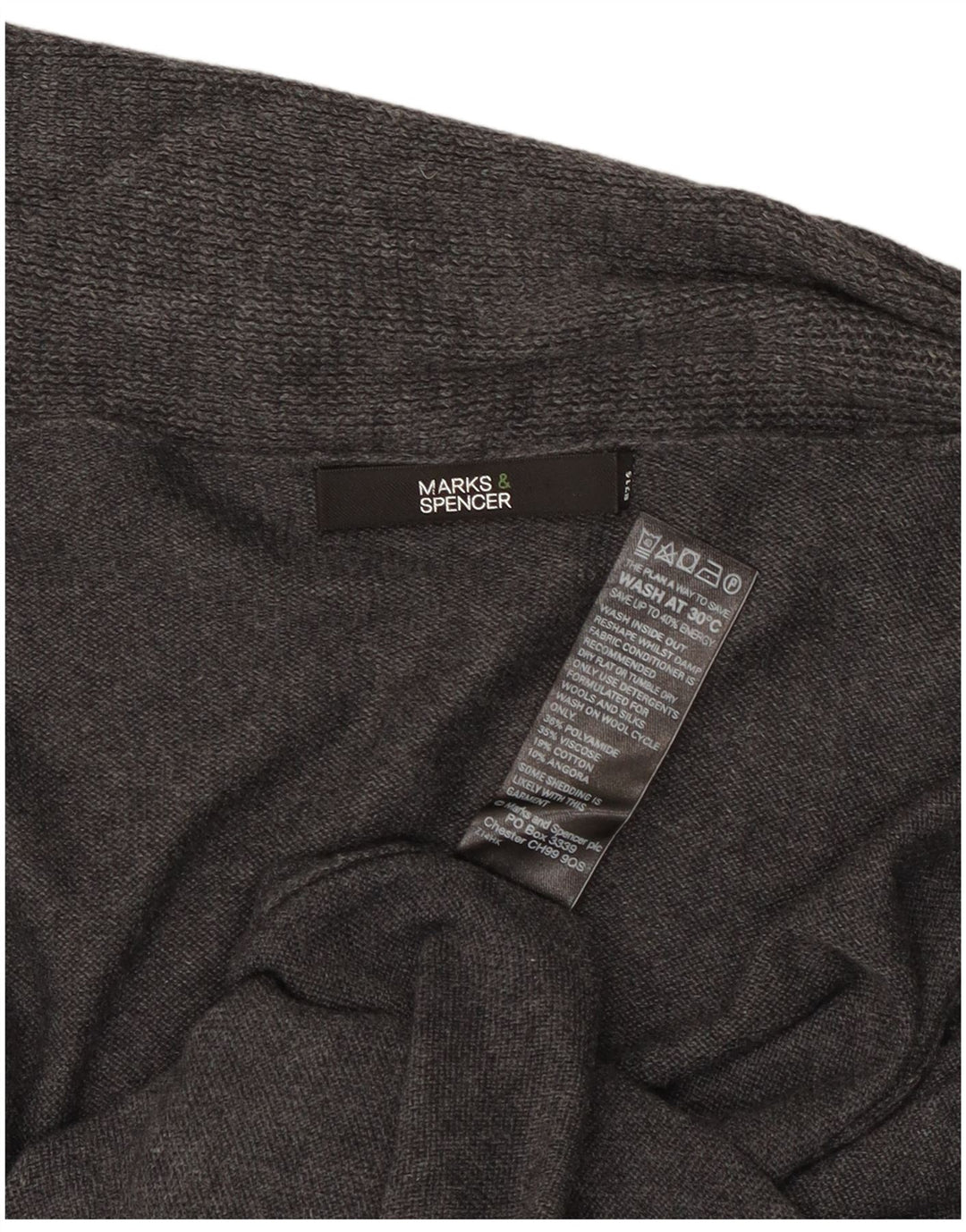 Marks & Spencer Damski długi sweter rozpinany UK 16, duży, szary