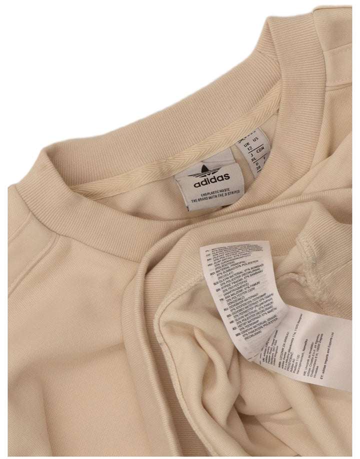 Damska bluza Adidas Crop Jumper UK 12 Średnia beżowa bawełna