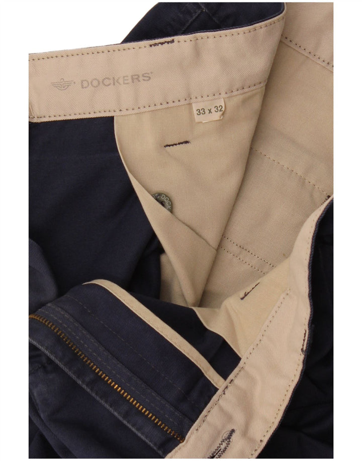 Męskie spodnie chino w kolorze khaki Dockers W33 L28 granatowe
