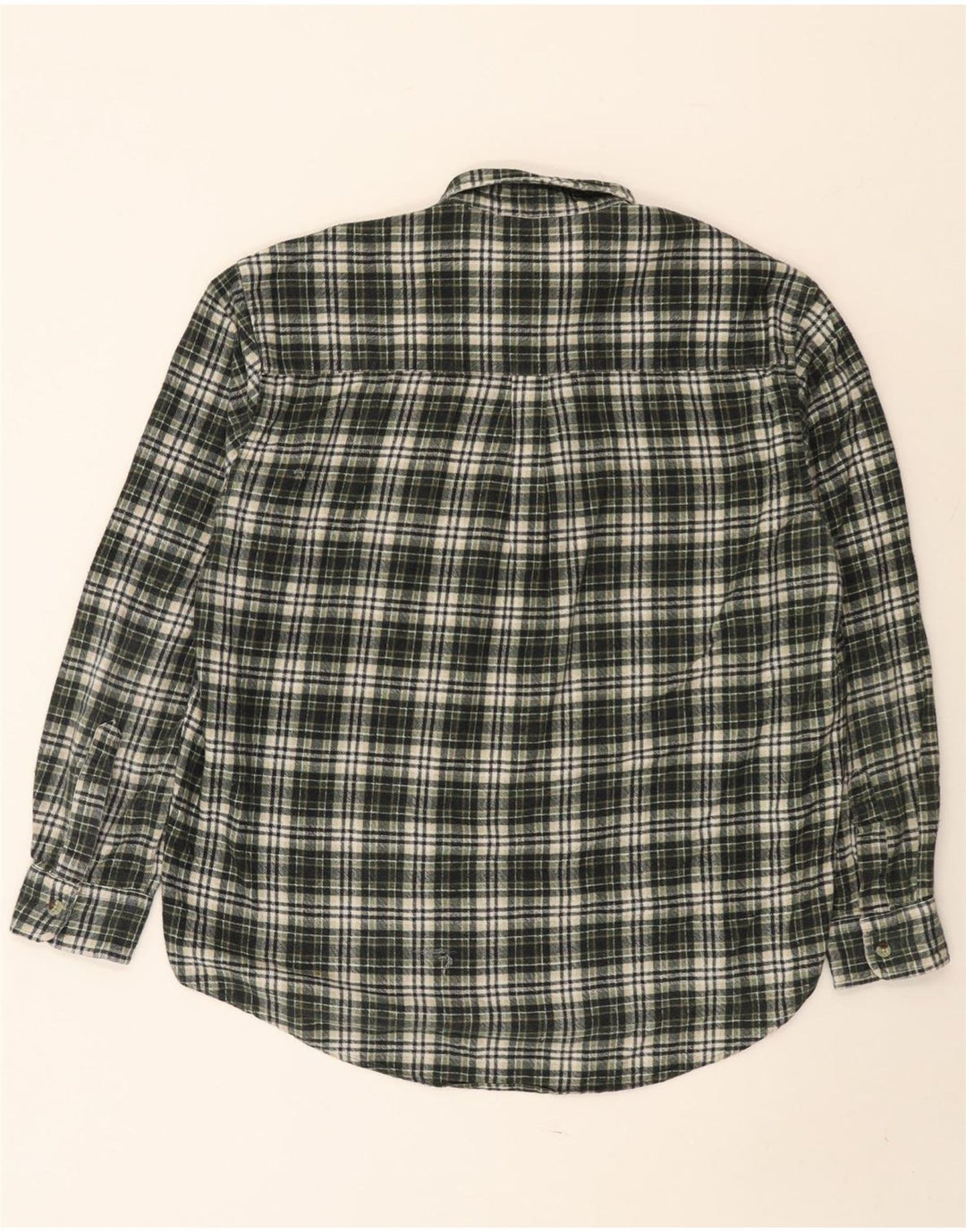 Męska koszula flanelowa w stylu vintage, duża, bawełniana w zieloną kratkę