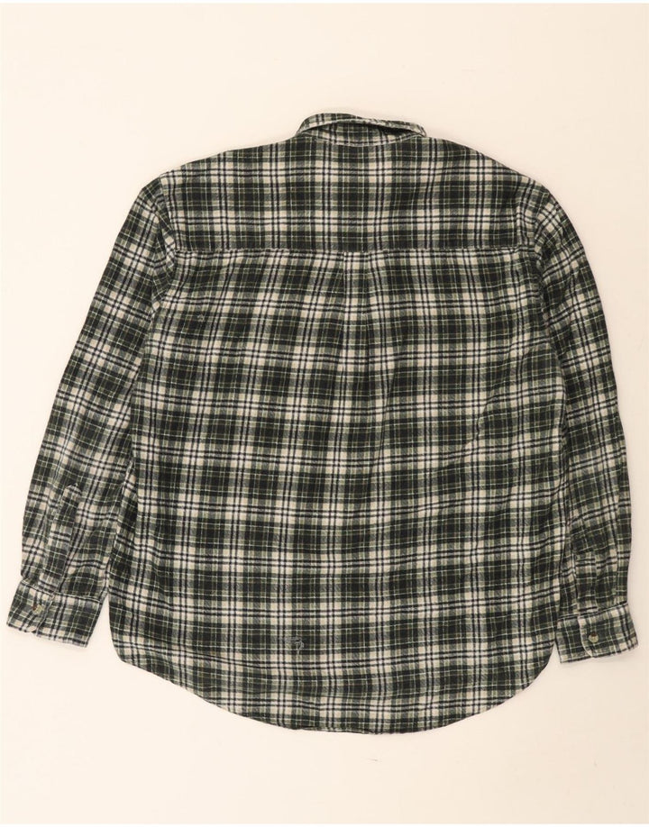 Męska koszula flanelowa w stylu vintage, duża, bawełniana w zieloną kratkę