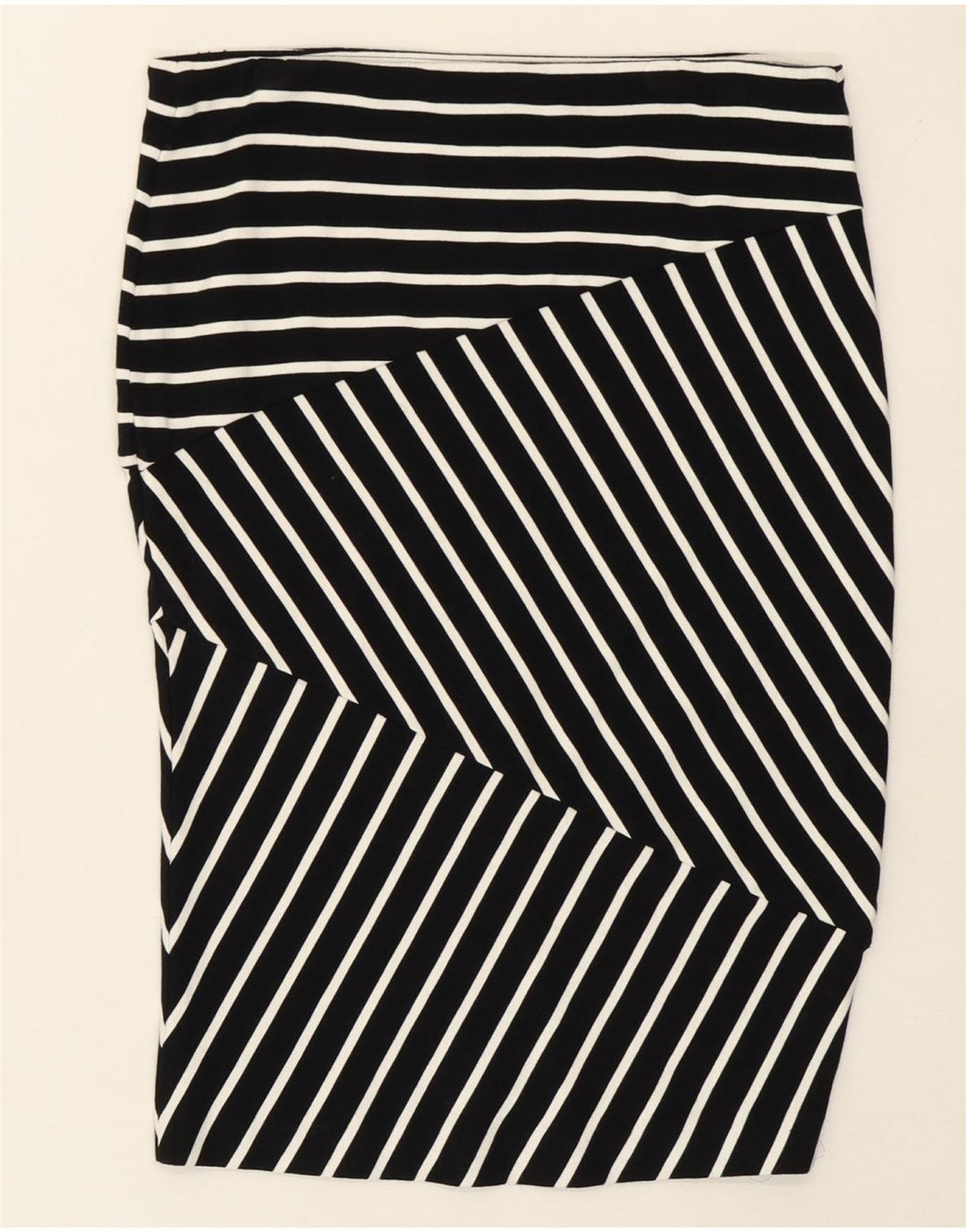MOSSIMO Womens Straight Skirt Medium W30 Black Striped Rayon Vintage Mossimo and Second-Hand Mossimo from Messina Hembry 
