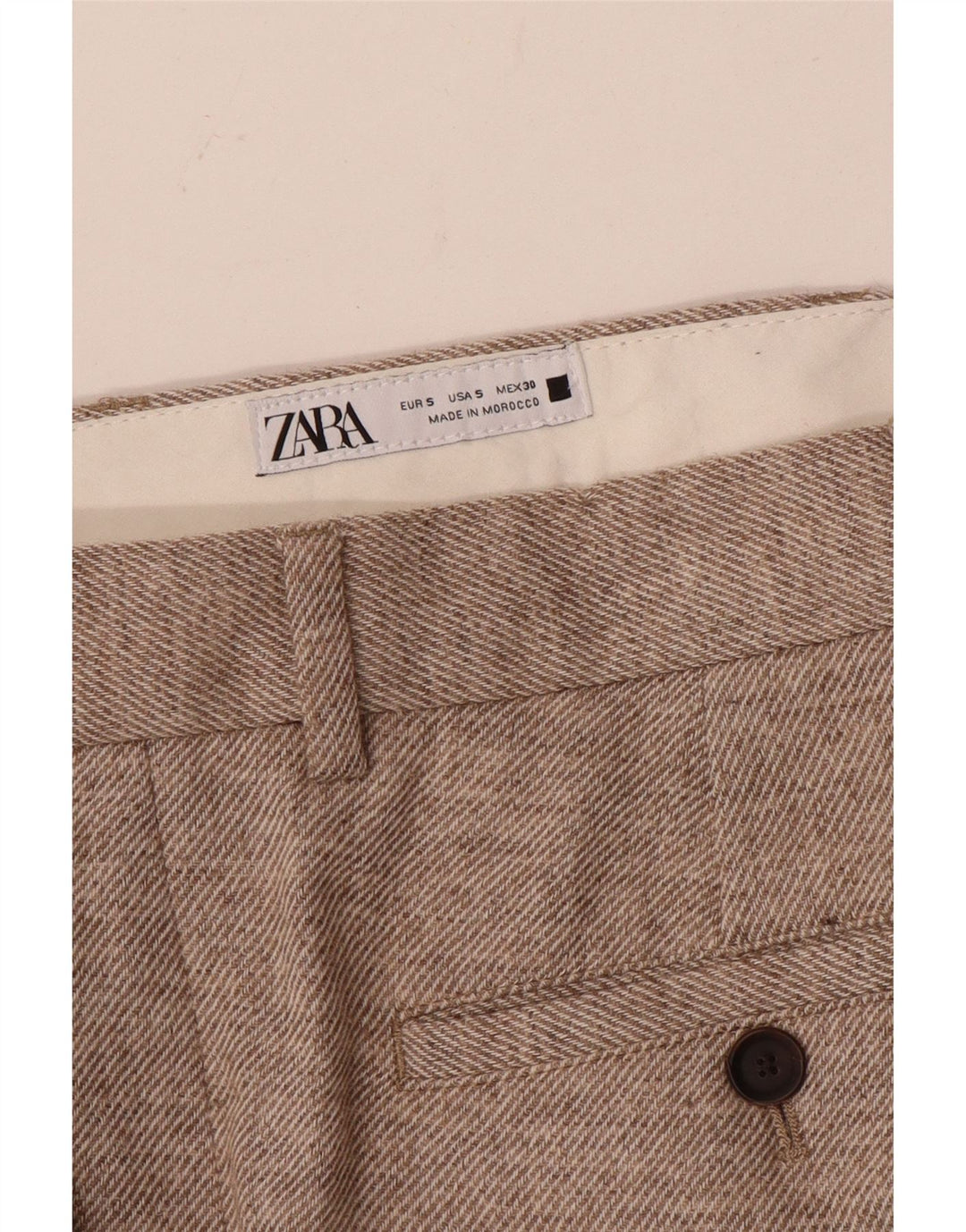 Damskie proste spodnie garniturowe Zara, małe W28 L29, beżowe