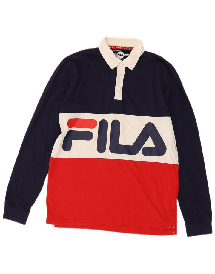 Męska koszulka polo do rugby Fila z grafiką, średnia, wielobarwna, z blokami kolorów