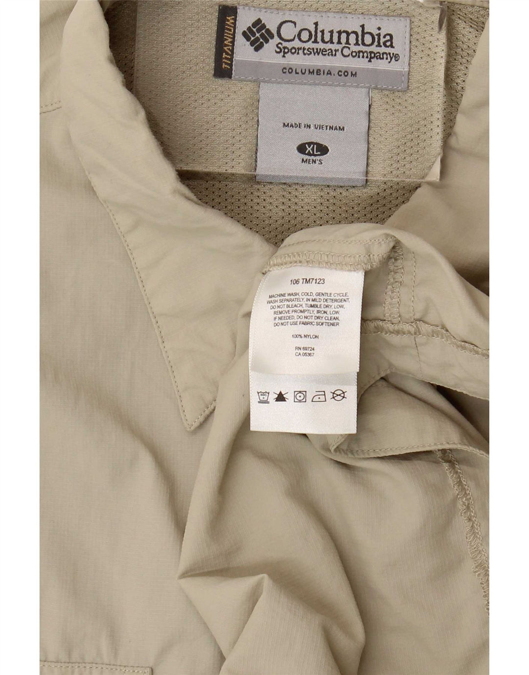 Koszula męska Columbia XL, beżowy nylon