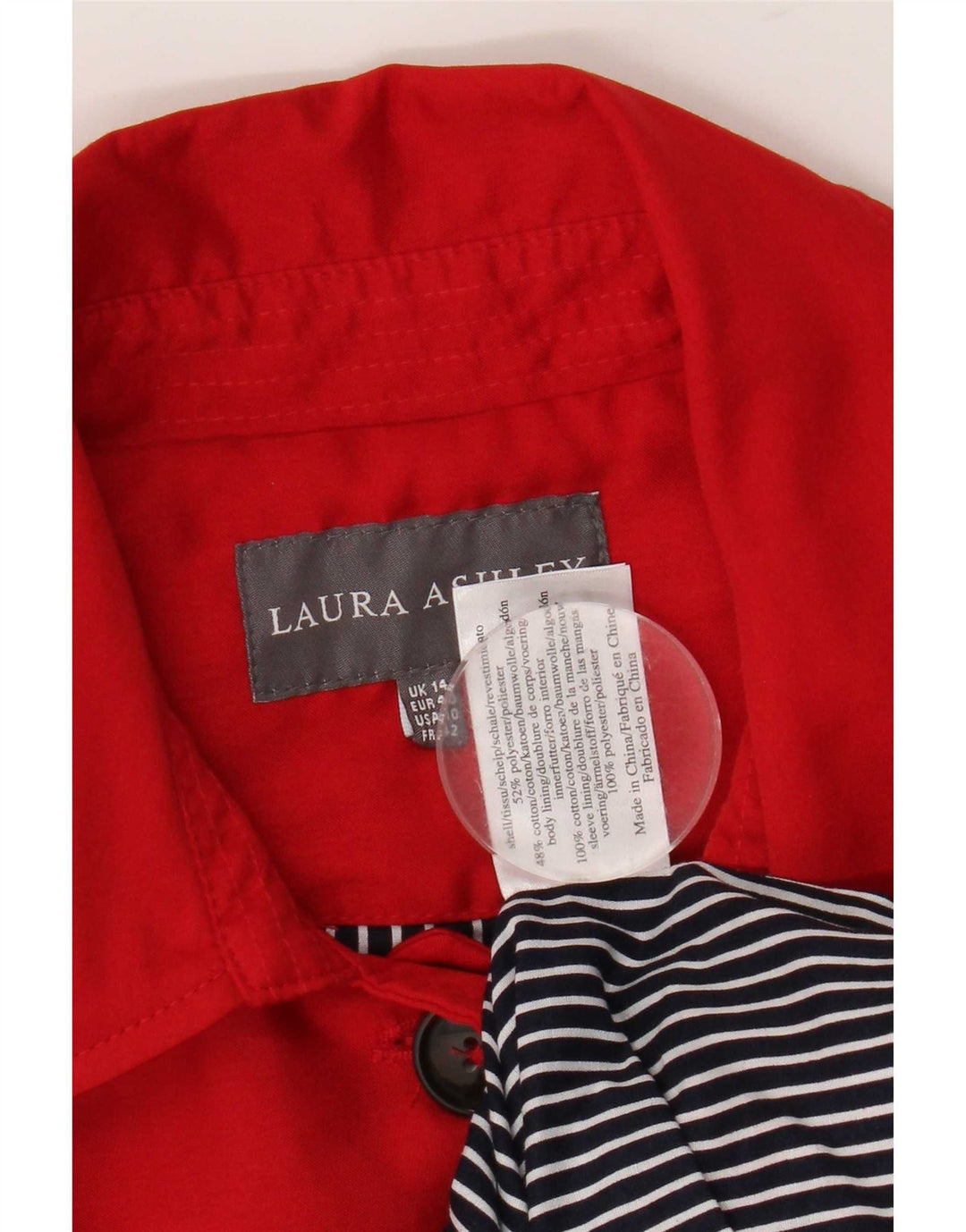Damski trencz Laura Ashley UK 14, średni czerwony poliester