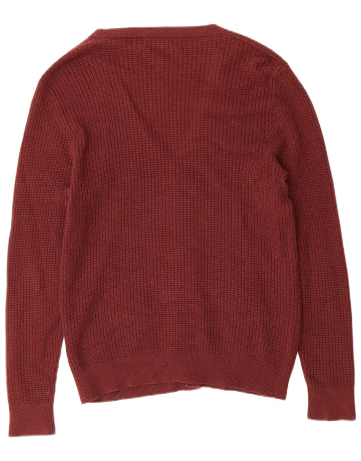 Męski sweter rozpinany REISS, duży, bordowy, bawełniany