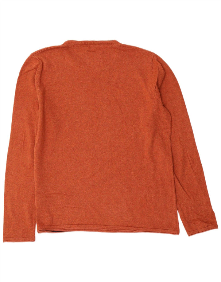 Męski sweter z okrągłym dekoltem Fat Face, duży, brązowy, bawełniany