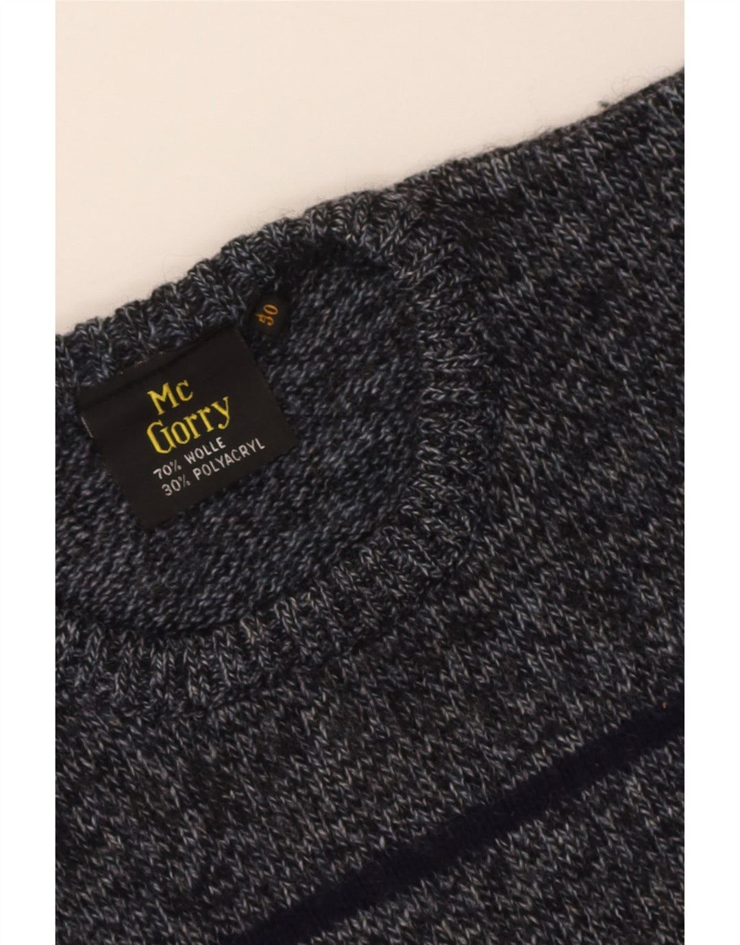 Vintage męski sweter z okrągłym dekoltem IT 50, wełniany w średnie szare paski