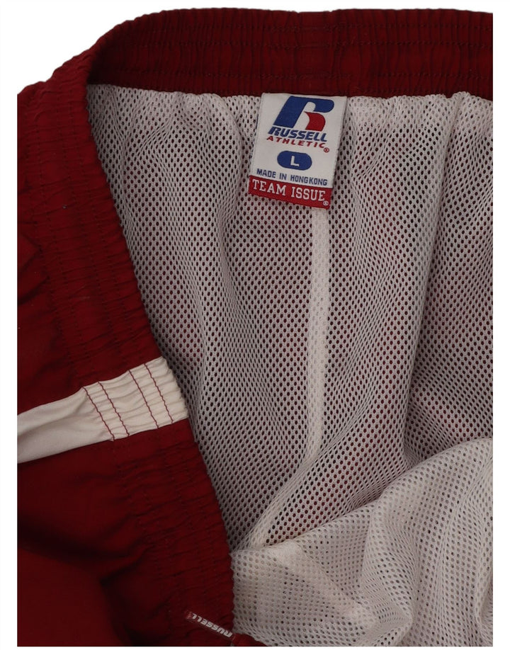 Męskie spodnie dresowe RUSSELL ATHLETIC, duże, bordowe bloki kolorów