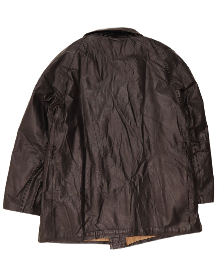 Vintage męska kurtka skórzana z podwójnymi piersiami IT 56 3XL czarna